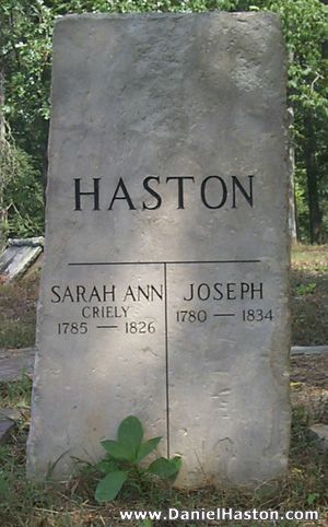 Joseph & Sarah Haston grave